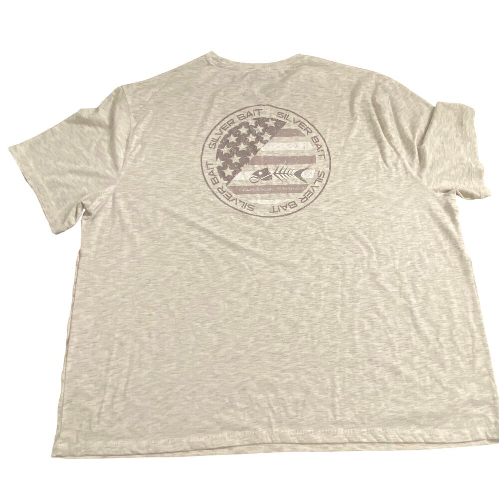 Silver Bait XXXL Performance Fishing Shirt American Flag Fish Graphic Tee Boat